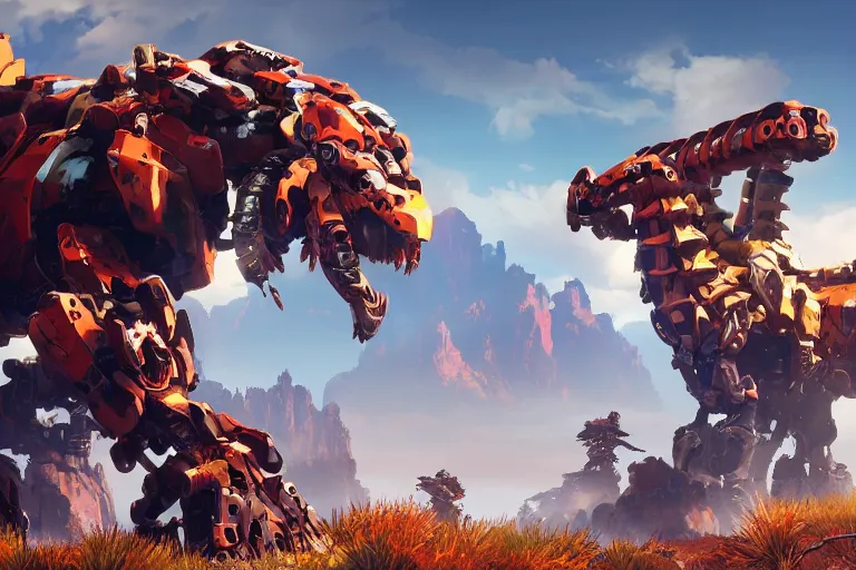 Image similar to shell - walker machine mecha animal beast robot of horizon forbidden west horizon zero dawn bioluminiscence global illumination ray tracing hdr fanart arstation by sung choi and eric pfeiffer and gabriel garza and casper konefal