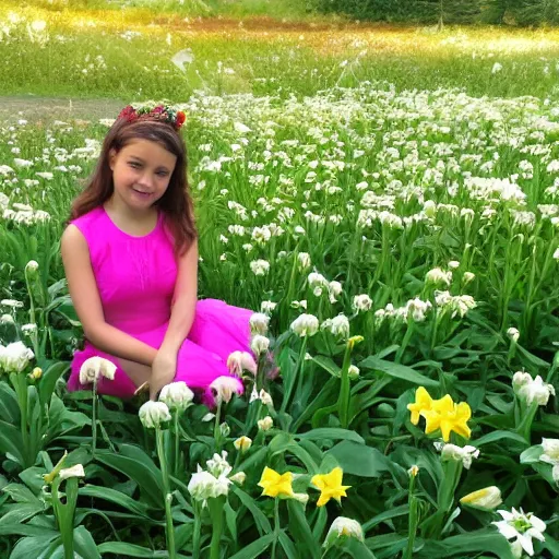 Image similar to girl lily 7 years old in beautiful nature free flower
