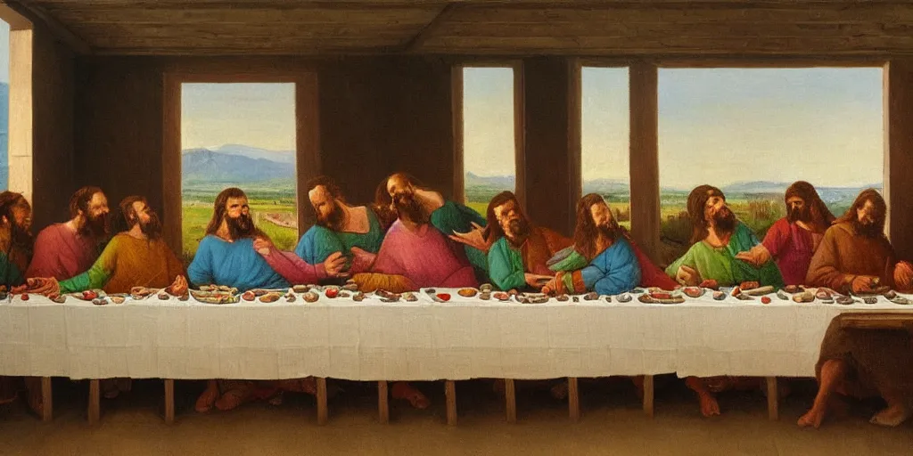 Image similar to the last supper in bishop hill colony farm by olof krans oil on board