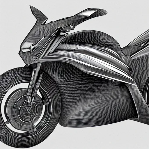 Image similar to drawing of next Gen prototype concept motorcycle, Japanese engineering, blade runner style, 3d, photorealism