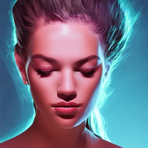 high detail portrait of a beautiful woman, vaporwave | Stable Diffusion ...