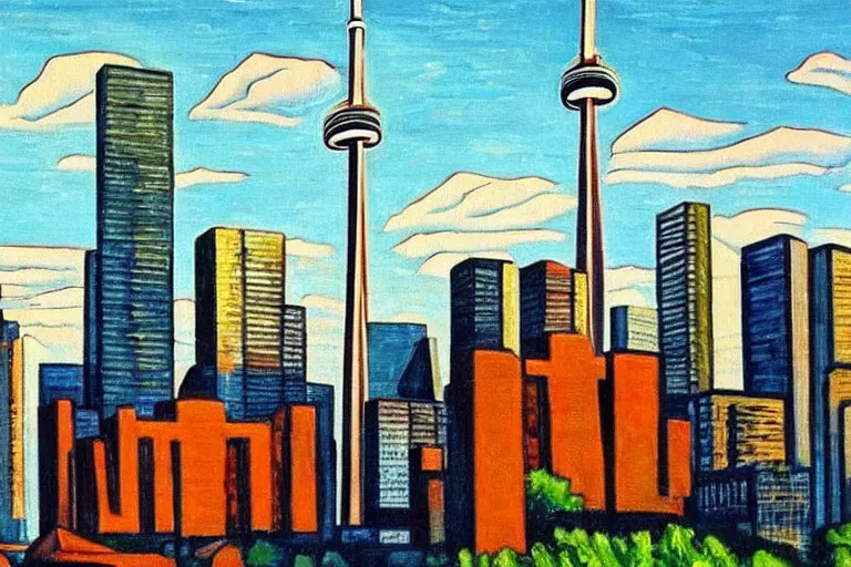 Prompt: group of seven painting of toronto