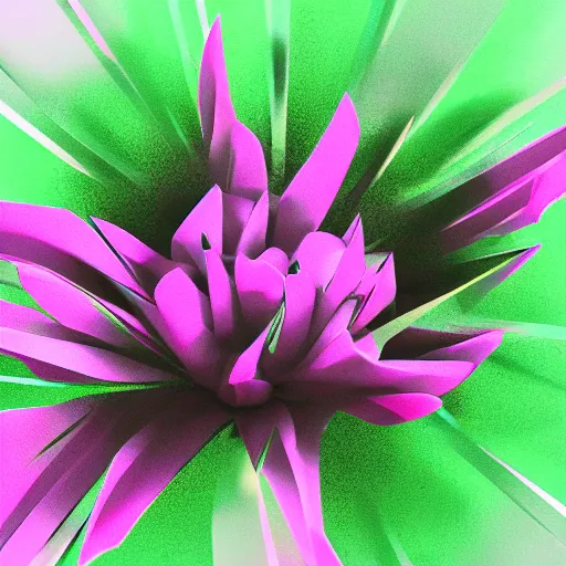 Prompt: A pastel colored green flower. black background.Motion design. Motion graphics. Hyper detailed. Hyper realism. unreal artstation.