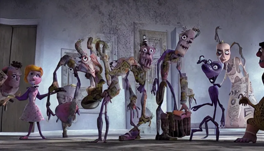 Image similar to a still from 1 3 ghosts directed by pixar animation studio