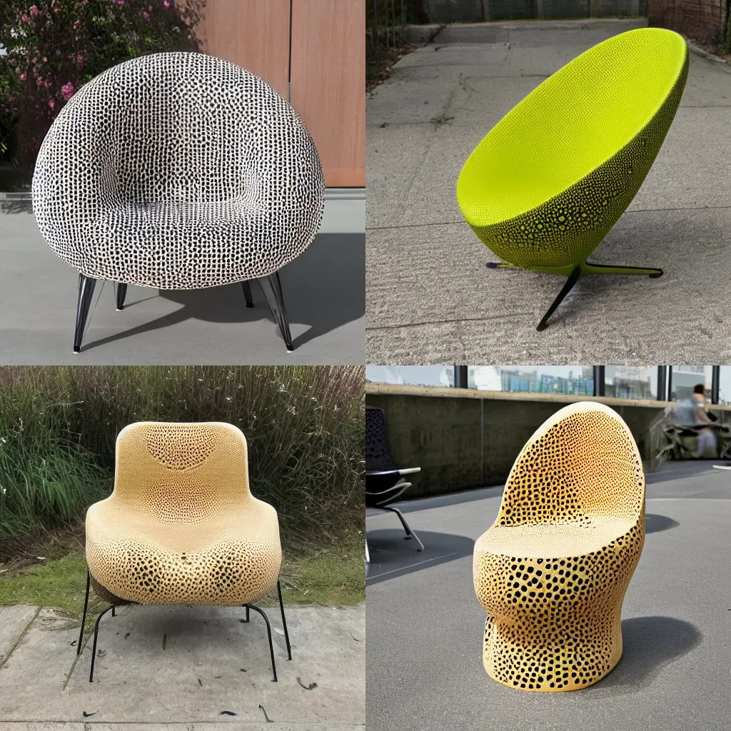 Prompt: trypophobia organic chair