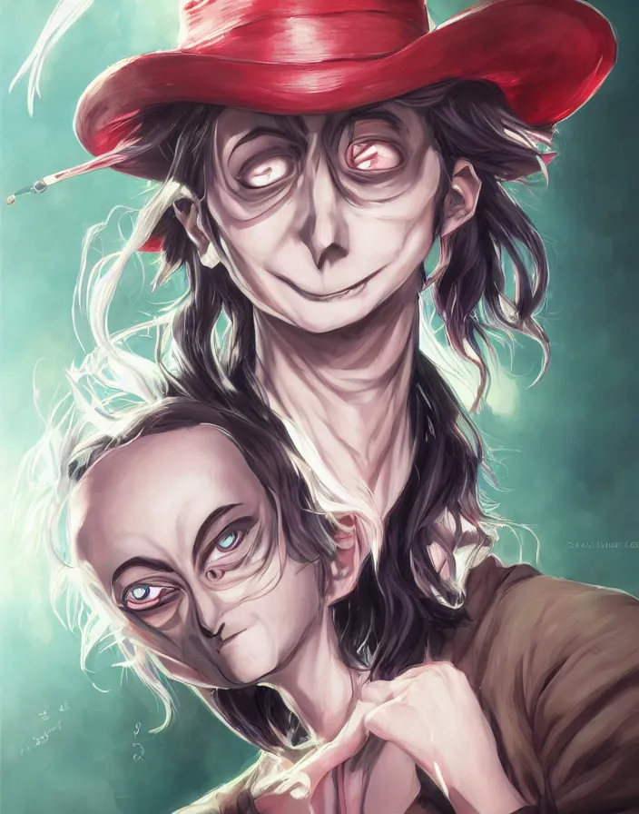 Image similar to anime portrait of beetlejuice by Stanley Artgerm Lau, WLOP, Rossdraws, James Jean, Andrei Riabovitchev, Marc Simonetti, and Sakimichan, trending on artstation