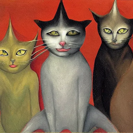 Image similar to cats by remedios varo