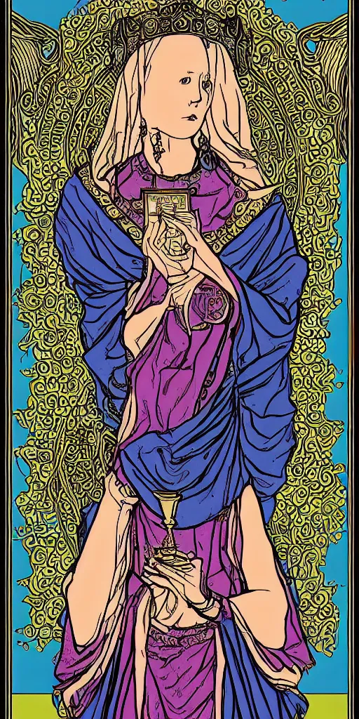 Image similar to the high priestess, tarot, digital art