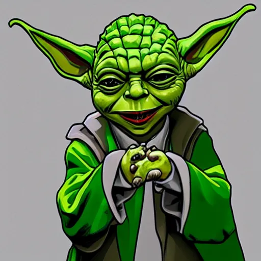 Image similar to Yoda as The Joker