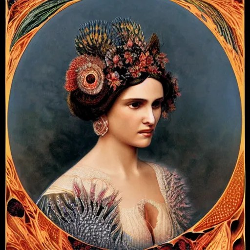 Image similar to portrait of natalie portman by ernst haeckel