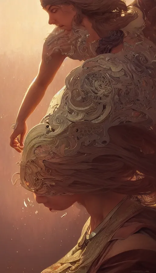 Image similar to jump, fibonacci, sweat drops, insane, intricate, highly detailed, digital painting, artstation, concept art, smooth, sharp focus, illustration, Unreal Engine 5, 8K, art by artgerm and greg rutkowski and alphonse mucha