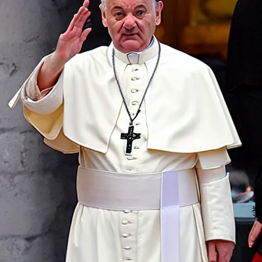 Image similar to bill murray is the pope