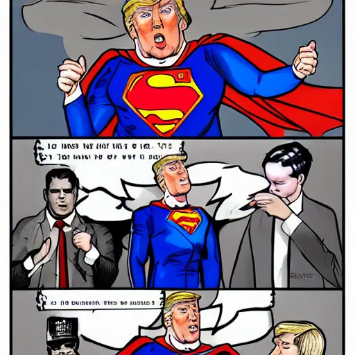 Prompt: donald trump as superman realistic