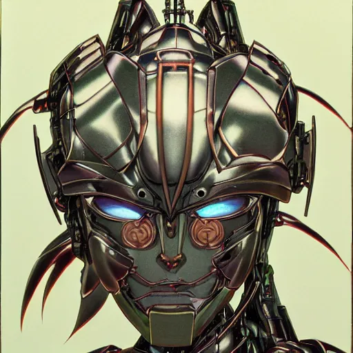 Image similar to prompt : photorealistic cinematic 3 d render of persona soft light painted by takato yamamoto, mecha attributes and armor, inspired by ghost in shell anime, smooth face feature, intricate oil painting, high detail, sharp high detail, manga and anime 1 9 8 0
