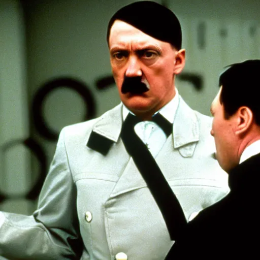 Prompt: Adolf Hitler in American Psycho (1999)