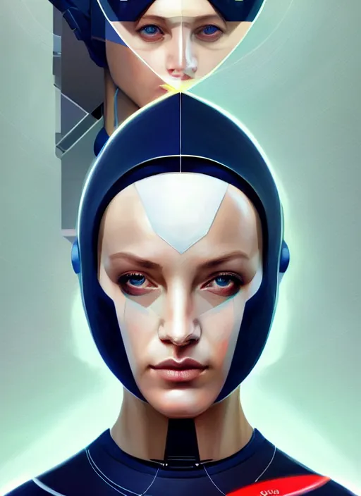 Image similar to symmetry!! portrait of female android, symmetry, intricate, elegant, highly detailed, smooth, sharp focus, concept art, digital painting, illustration, artstation, by fra angelico, sandra chevrier and greg ruthkowski