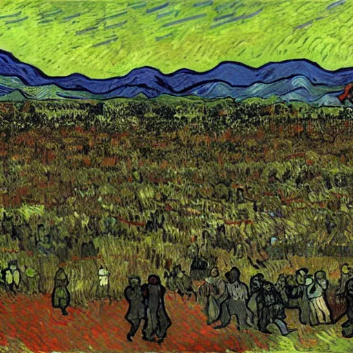 Image similar to the zombie apocalypse by vincent van gogh