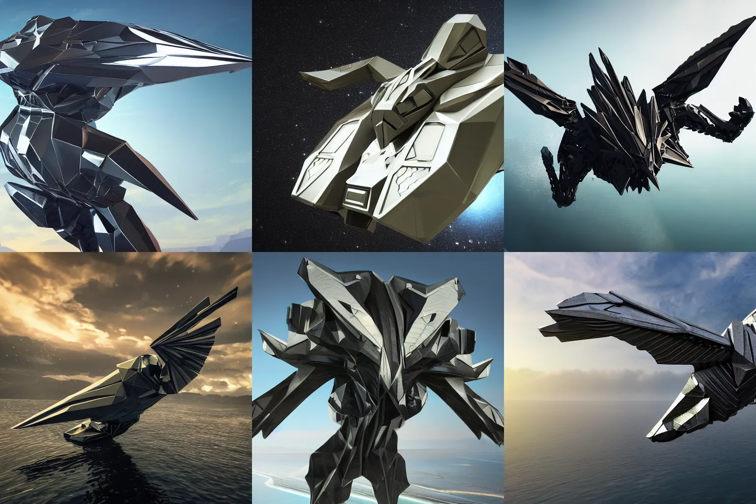 Image similar to flying enigmatic creature wearing military grade low-poly carbon plate, water-cooled armor, glistening, sleek finish, elaborate detail, dual-core hydraulic units, bullet-proof, floating island backdrop, 4k, high quality photo, 33mm