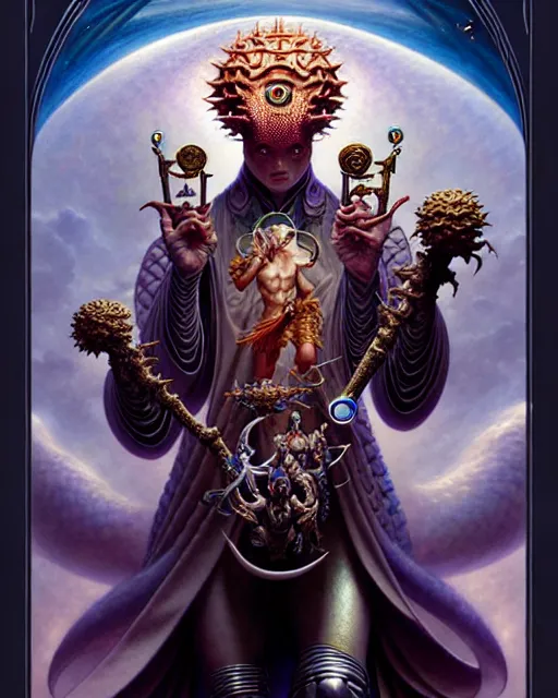 Image similar to the emperor tarot card, fantasy character portrait made of fractals, ultra realistic, wide angle, intricate details, the fifth element artifacts, highly detailed by peter mohrbacher, hajime sorayama, wayne barlowe, boris vallejo, aaron horkey, gaston bussiere, craig mullins