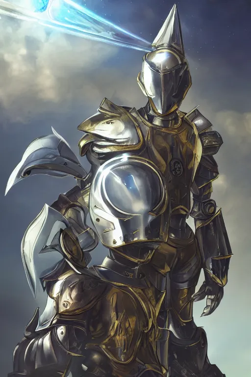 Image similar to helmet armor guardian destiny in witch queen illumination ray tracing hdr fanart arstation by sung choi robot ninja mask and eric pfeiffer and gabriel garza and casper konefal