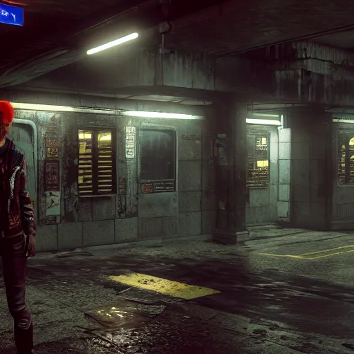 Prompt: silent hill abandoned underground subway homeless filthy horror slum low light sadness lonely. Cyberpunk 2077. CP2077. 3840 x 2160