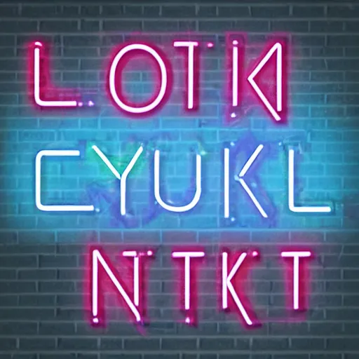 Image similar to lyoki in neon text