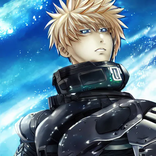 Prompt: portrait of the genos aquatic combat arms mode, anime fantasy illustration by tomoyuki yamasaki, kyoto studio, madhouse, ufotable, comixwave films, trending on artstation