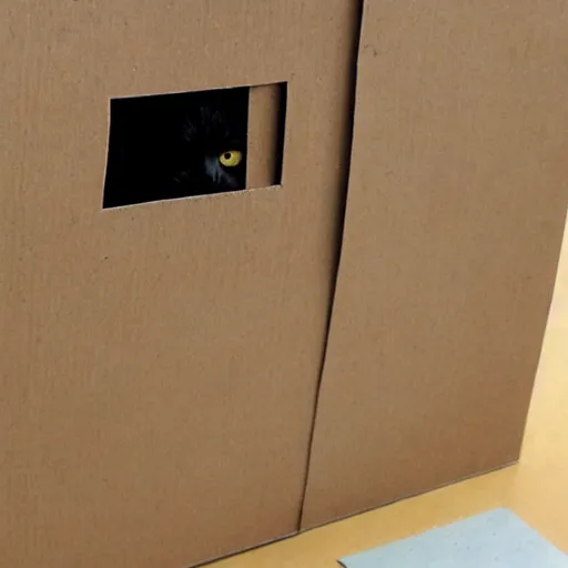 Image similar to a cat made out of cardboard