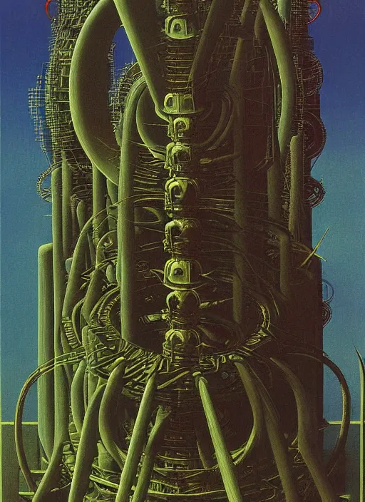 Image similar to machinery of creation occult reactor highly detailed painting by zdzisław beksinski 8 k