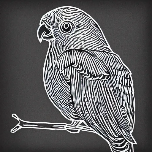 Image similar to greek cheek conure made out of tree illustration screen tone