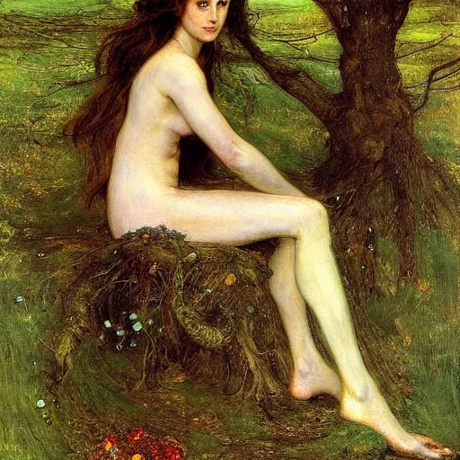 Prompt: Dryad painting by John Everett Millais