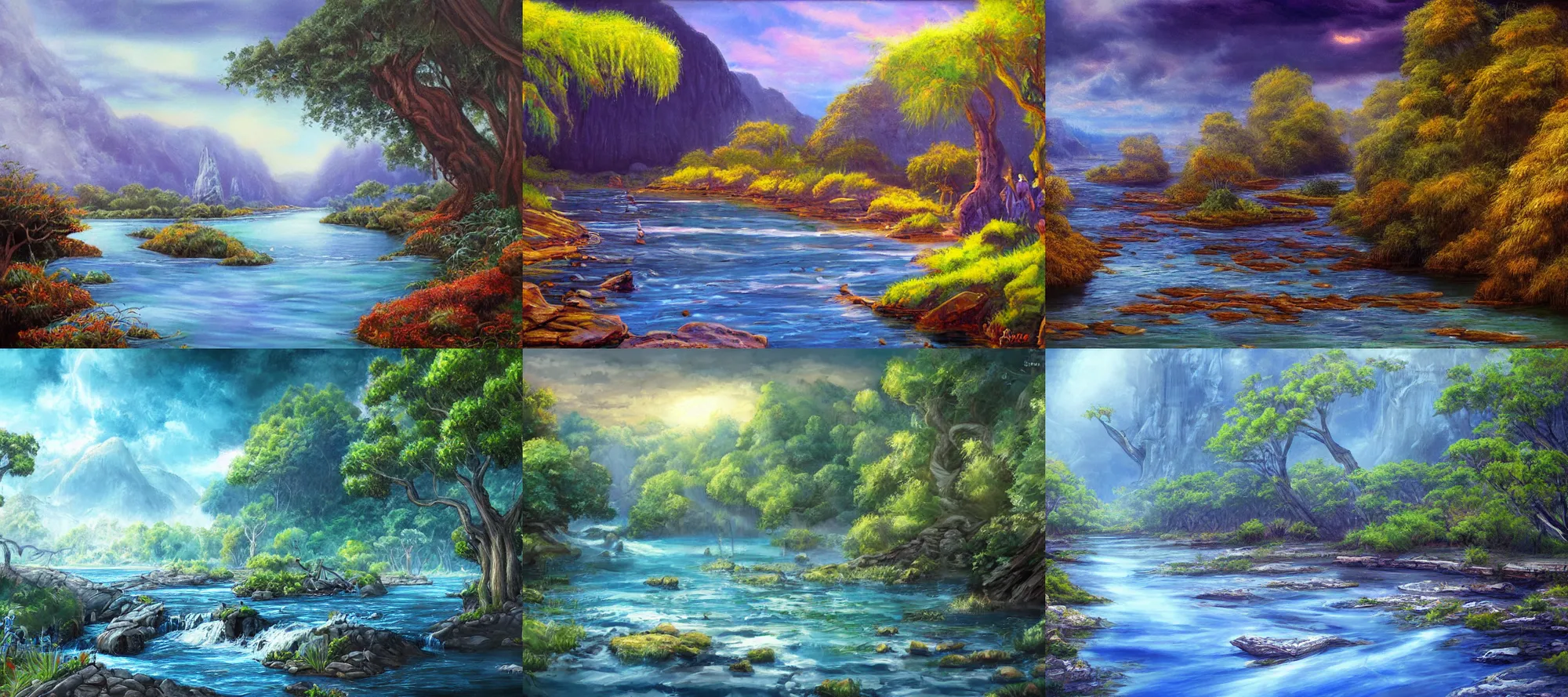 Prompt: mana river, hd fantasy art