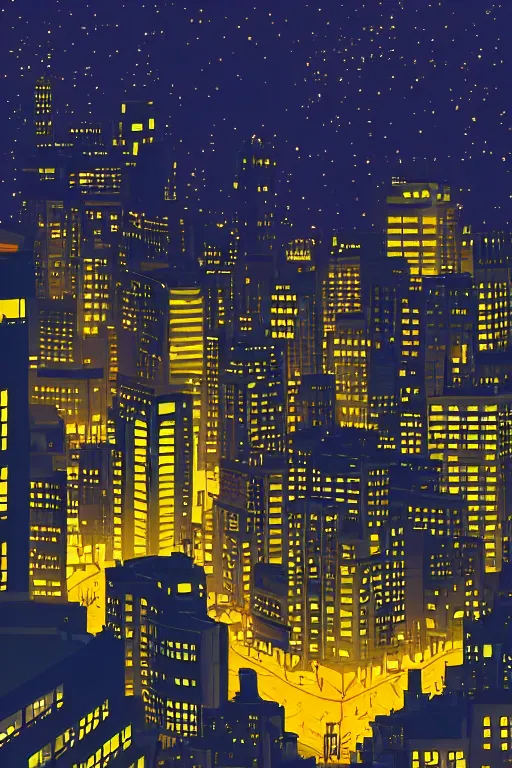 Image similar to cat overlooking bustling downtown city at night, pixel digital artstyle HD