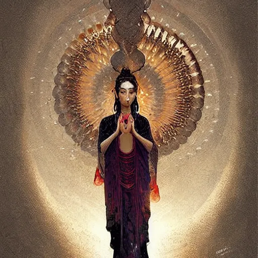 Image similar to cher!!!!! bodhisattva, elegant, portrait, illustration art by greg rutkowski