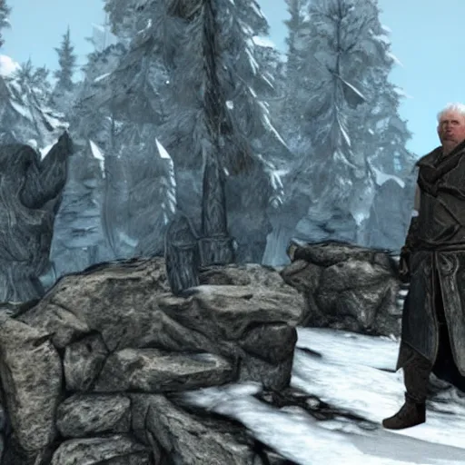 Prompt: Bernie Sanders in Skyrim