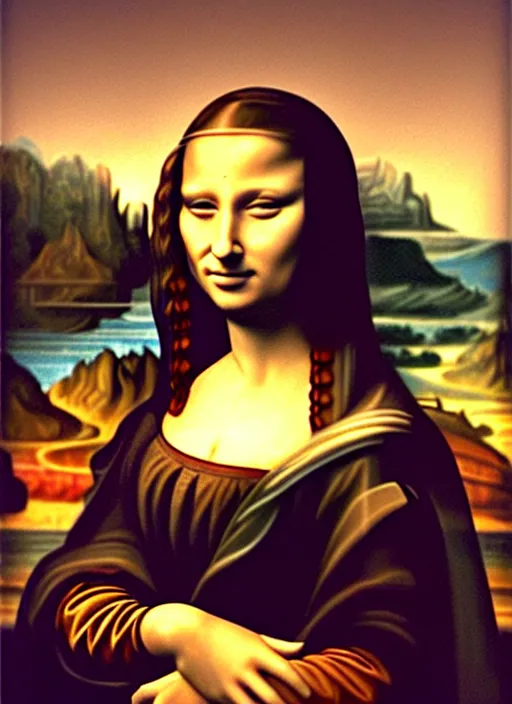 Image similar to scarlett johansson painted as mona lisa ( gioconda )