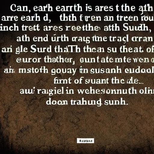 Image similar to can earth be earth when all its trees are gone, and sudsy waters have become unfit, and poisoned life no longer greets the dawn, with raucous sounds that death has caused to quit