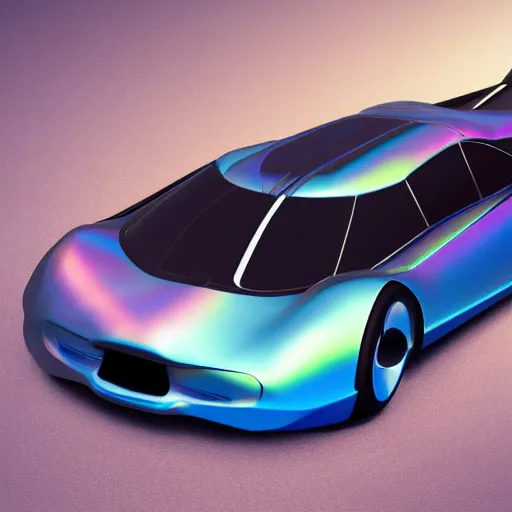 Prompt: iridescent flying car 8k photorealistic, artstationHD, high details, concept art