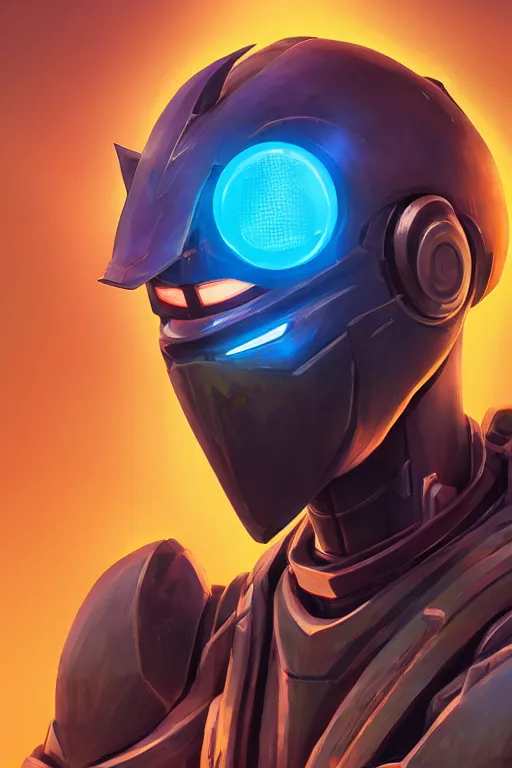 Image similar to epic mask helmet robot ninja portrait stylized as fornite style game design fanart by concept artist gervasio canda, behance hd by jesper ejsing, by rhads, makoto shinkai and lois van baarle, ilya kuvshinov, rossdraws global illumination radiating a glowing aura global illumination ray tracing hdr render in unreal engine 5