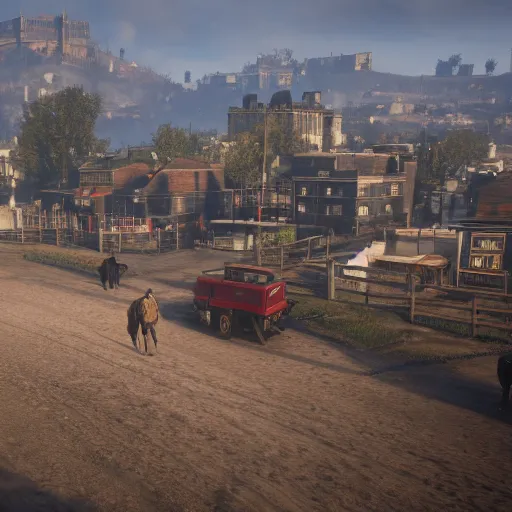 Prompt: London in Red Dead Redemption 2