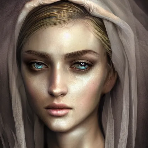 Prompt: full length portrait with an incredibly beautiful woman who has breathtaking eyes and charisma, intricate, elegant, highly detailed, digital painting, DSLR 8K, biblical art, realism, incomprehensible detail, final fantasy & silent hill aesthetic, photorealistic, hyperrealism, breathtaking, lifelike, created by Razaras on deviantart