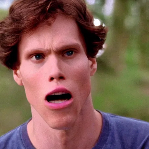 Image similar to Live Action Still of Jerma in Napoleon Dynamite, real life, hyperrealistic, ultra realistic, realistic, highly detailed, epic, HD quality, 8k resolution, body and headshot, film still