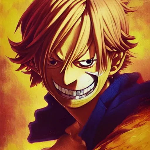 Image similar to highly detailed vfx portrait of angry sanji by eiichiro oda!!!, stephen bliss, greg rutkowski, rhads, beeple, makoto shinkai, tom bagshaw, alphonse mucha, sharp focus, art by artgerm, greg rutkowski, stanley kubrick, backlit, harsh overhead sunlight, matte, johannes vermeer,