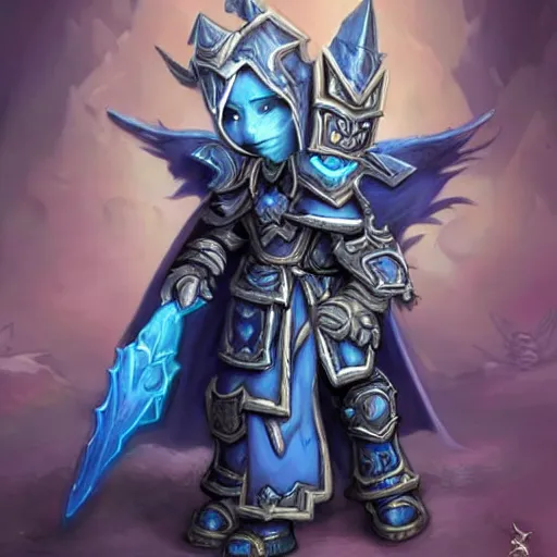 Image similar to world of warcraft lich king as a little girl