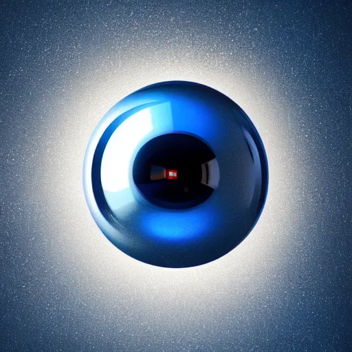 Image similar to chrome orb surrounded by short glowing rods, blue tones, octane render, cinematic, dramatic lighting, beautiful cgi, redshift renderer, splash page, graphic design