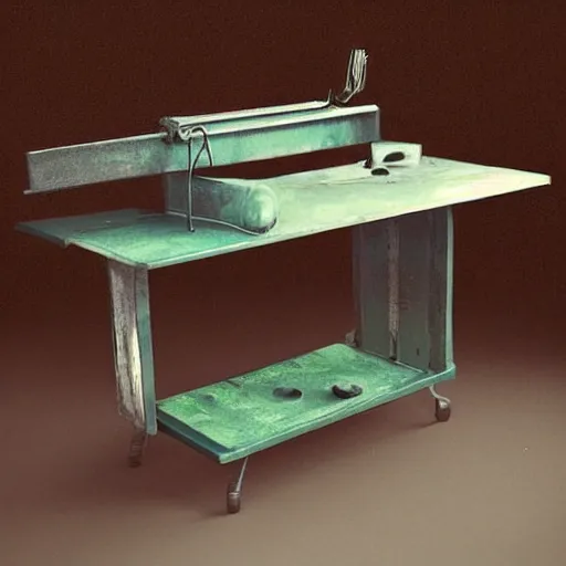 Prompt: ( ( ( ( ( 1 9 5 0 s retro future iron worktable ) ) ) ) ) trending on artstation. industrial design. trending on pinterest, unreal engine, 8 k by jean - baptiste monge,!!!!!!!!!!!!!!!!!!!!!!!!!