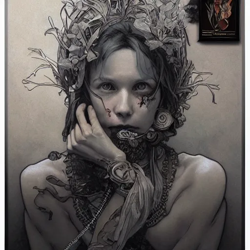 Image similar to amazing lifelike award winning pencil illustration of zombie vivienne westwood trending artgerm greg rutkowski alphonse mucha cinematic