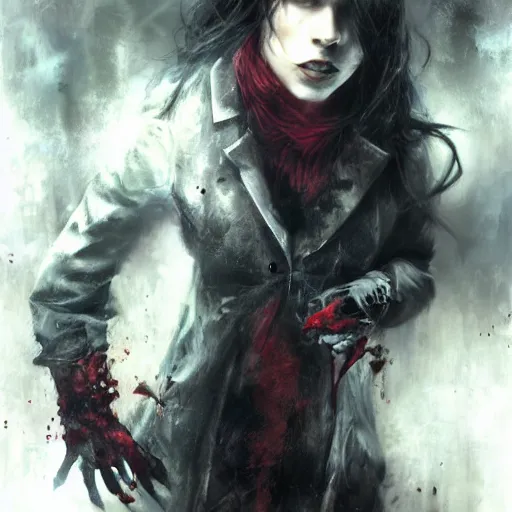 Image similar to the last vampire in london by raymond swanland, highly detailed, dark tones