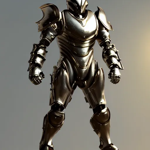 Image similar to Mechanical armour, white, Muscular, godly, unreal engine 5, bright light, full body, metal, male, HD 8K, energy