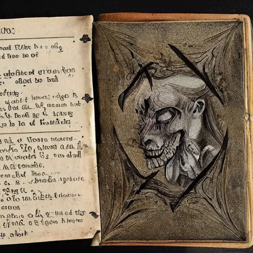 Prompt: pages from victorian witchcraft and demonology journals